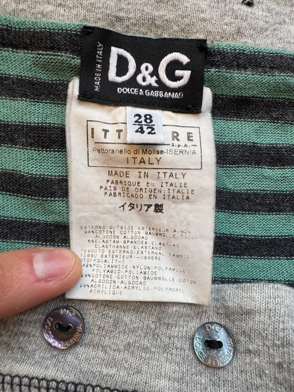 Dolce & Gabbana (D&G) RARE multicoloured jersey patchwork two piece skirt set