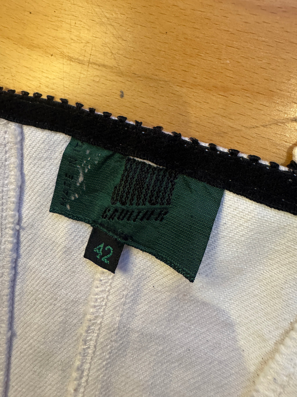RARE Jean-Paul Gaultier Junior Late 80s Denim Corset Bustier with Lace Panels