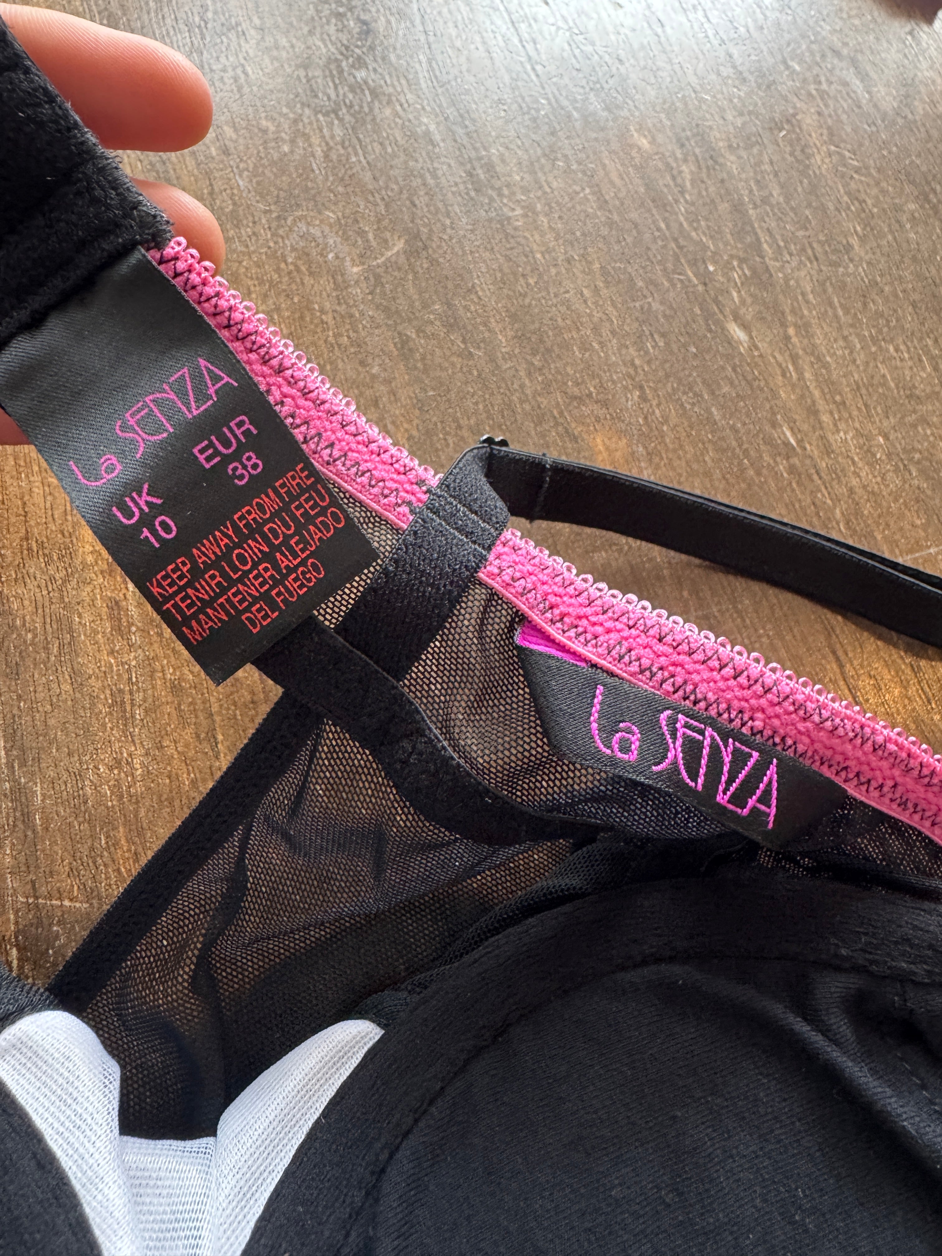 Plaid Black & Pink Lingerie Corset Top (Bow & Cherry Detail) Y2K