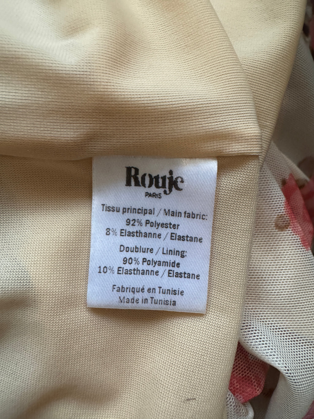 Rouje Parisian Brand Nude & Peach Floral Midi Dress, Tres Chic!