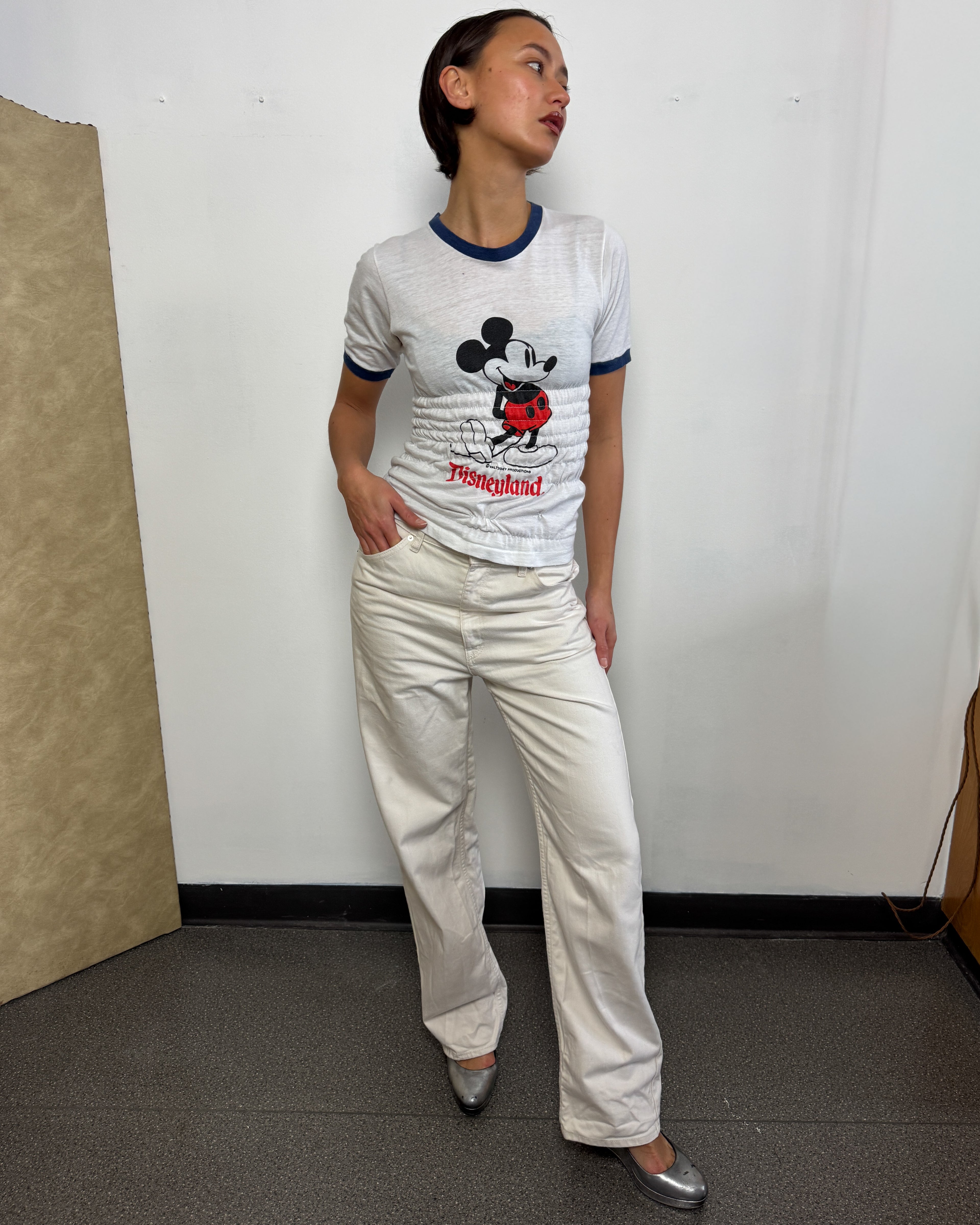 Vintage Mickey Mouse T-Shirt with Sheering