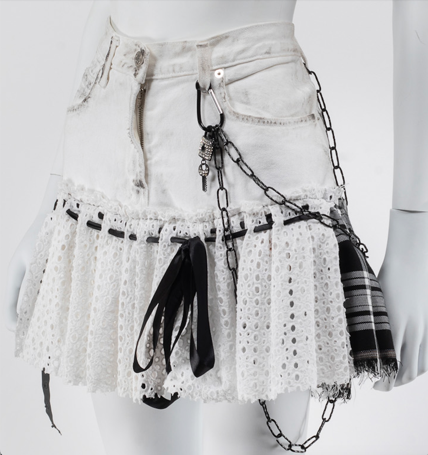 D&G Denim 90s Skirt Daimonte Lock & Chain Details