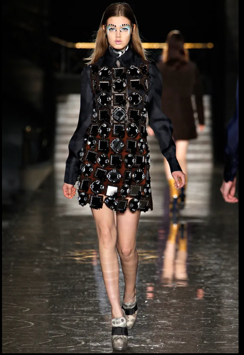 Miu Miu FW 2012 Bow Platform Heels Runway Look 34