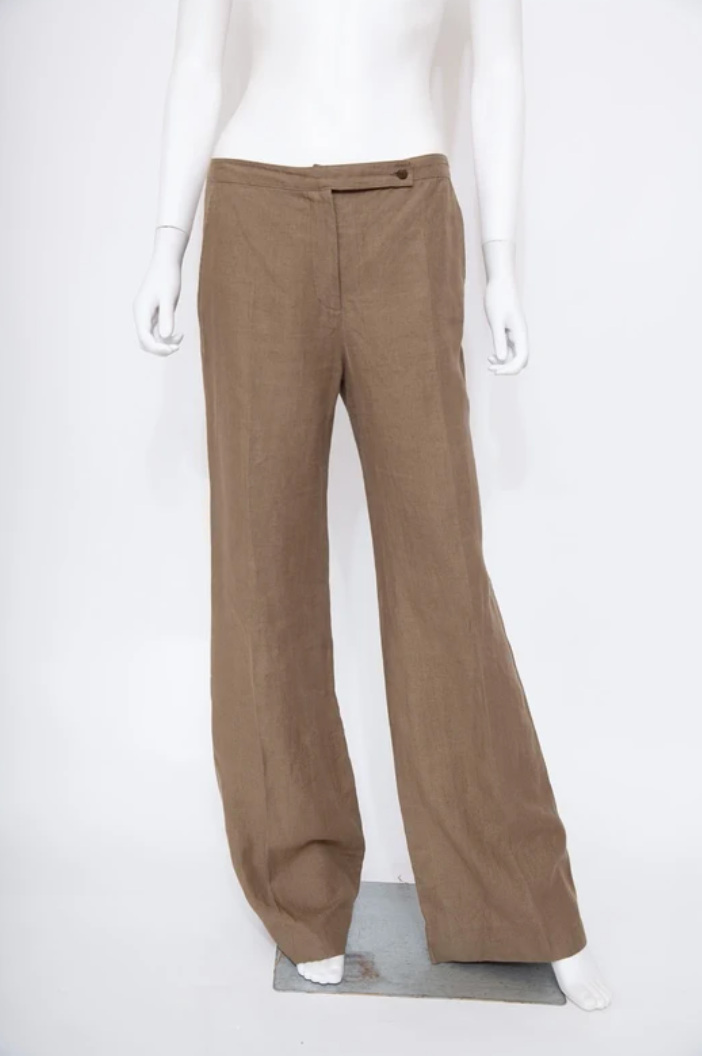 Balenciaga by Nicolas Ghesquière 2005 Linen Wide-Leg Trousers