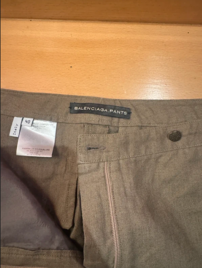 Balenciaga by Nicolas Ghesquière 2005 Linen Wide-Leg Trousers