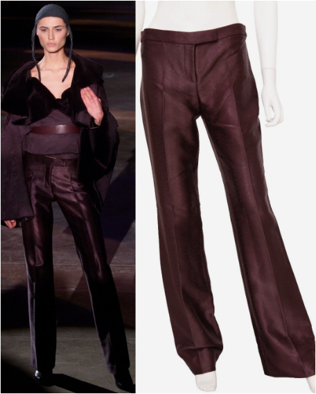 Alexander McQueen F/W 2002 Runway Burgundy Satin Tailored Trousers Archival Rare