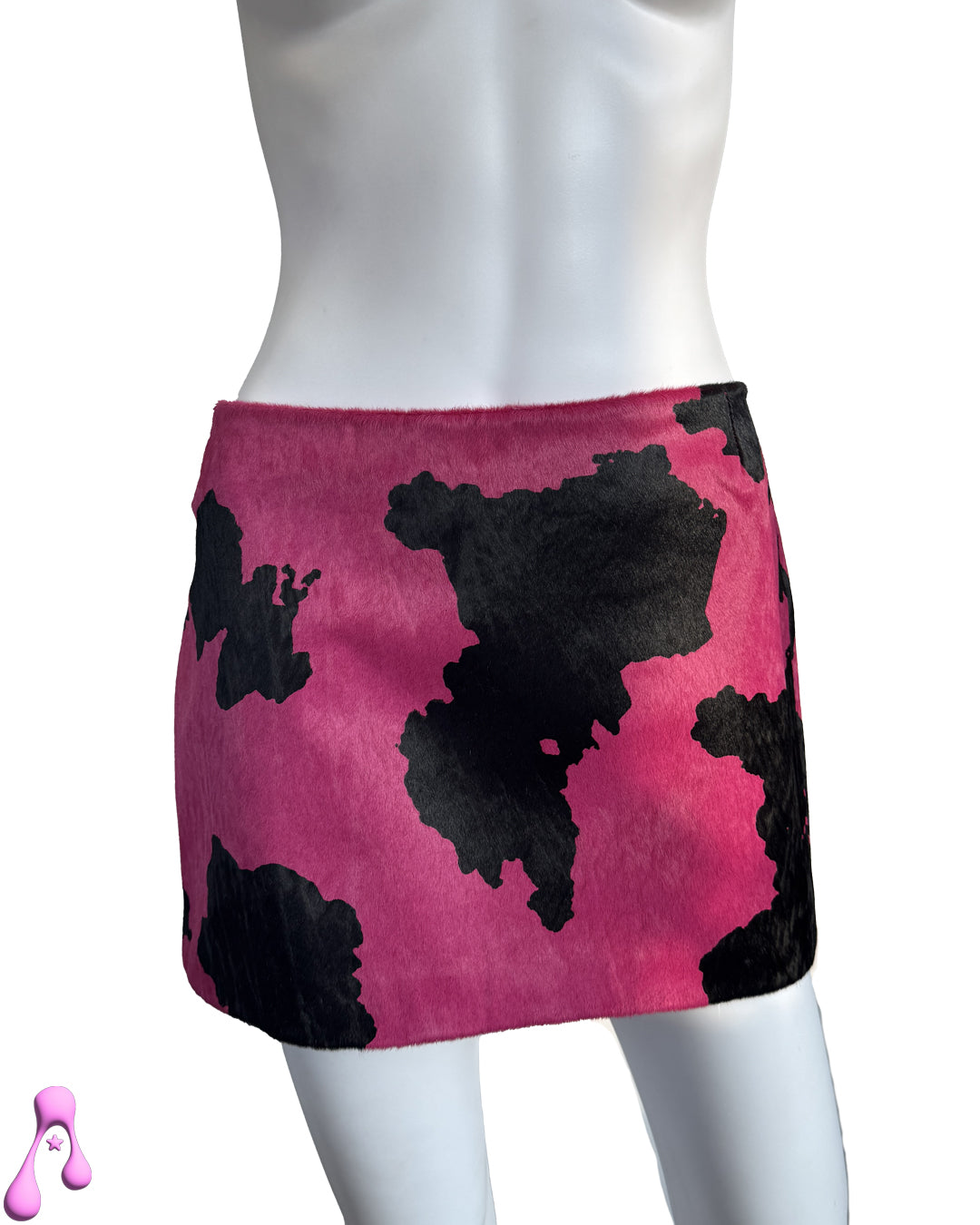 Sinead Gorey Faux Cow Hide Pink Mini Skirt