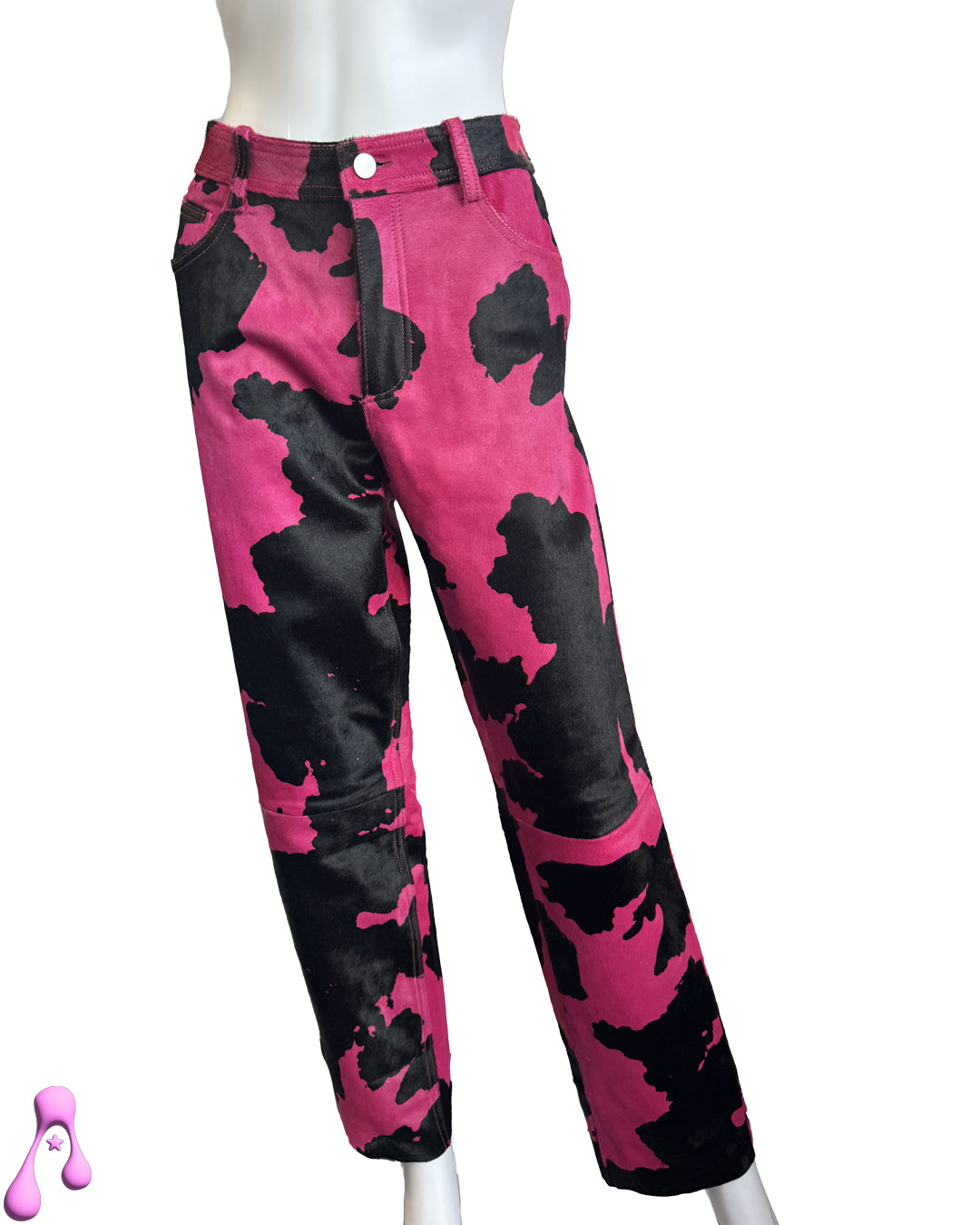Sinead Gorey Faux Cow Hide Pink Trousers